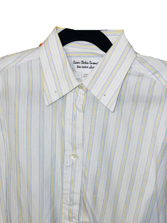 CCC, White with Yellow, Blue Stripes Shirt