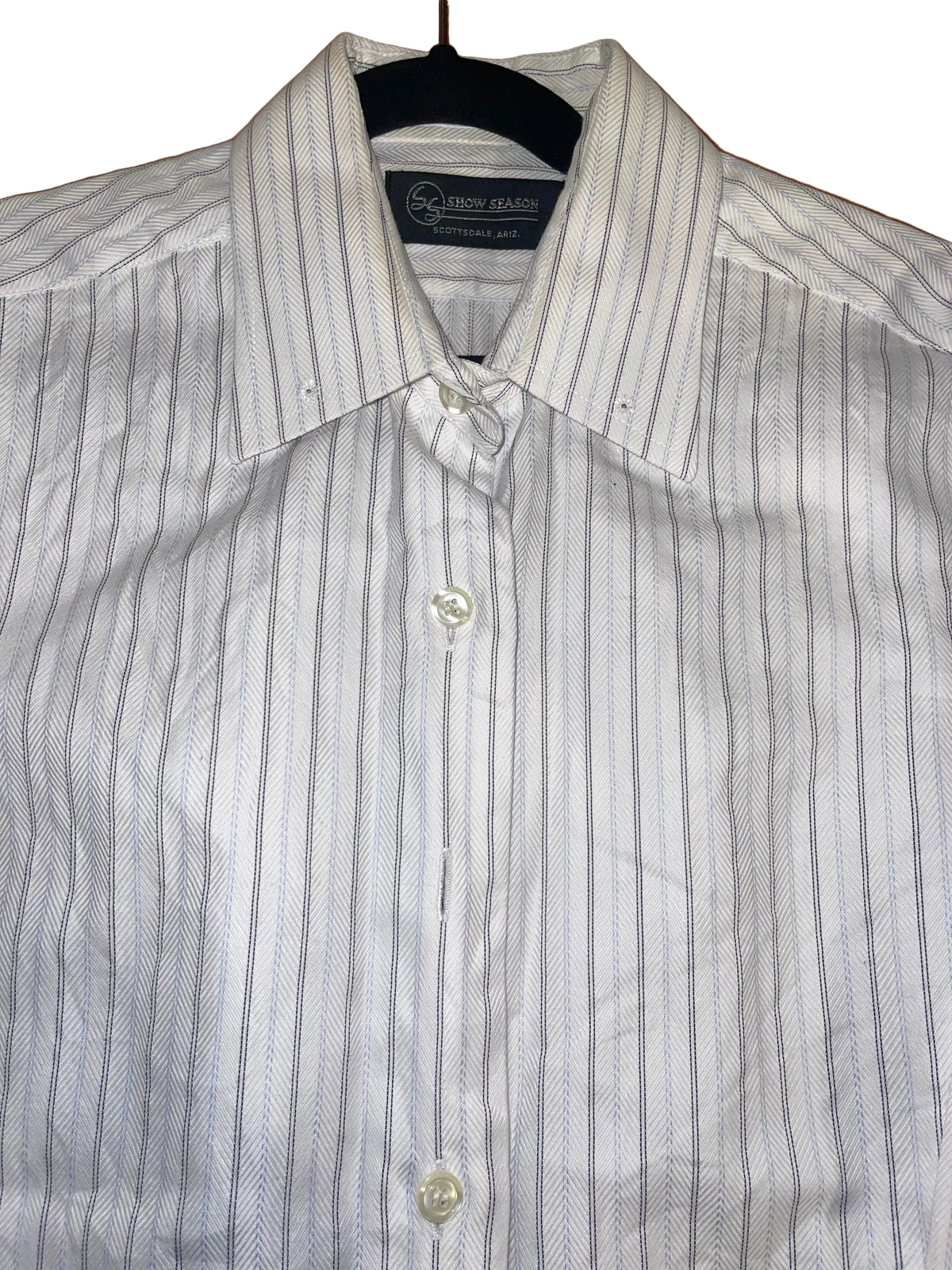 Show Season, Blue and Black Striped Shirt