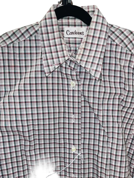 Cardeens, Maroon and Green Plaid Shirt