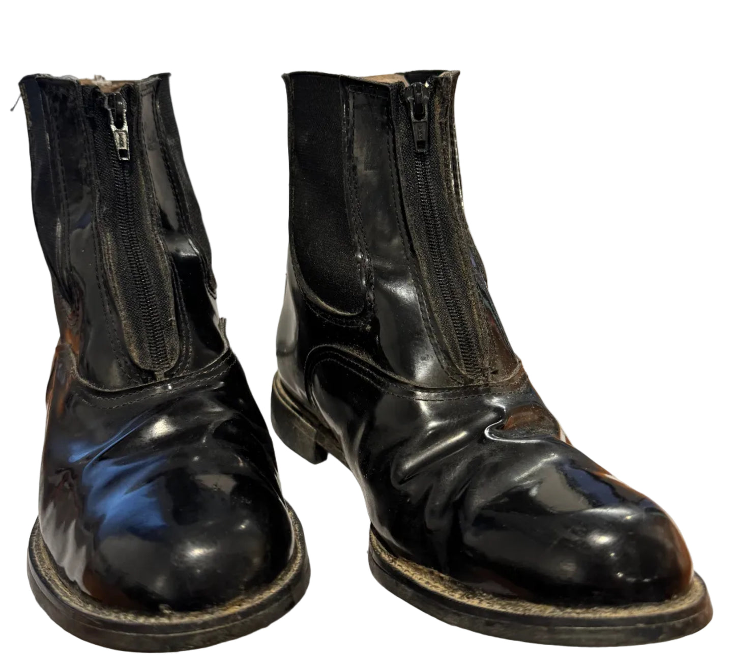 Black Patent Leather Boots, 9.5