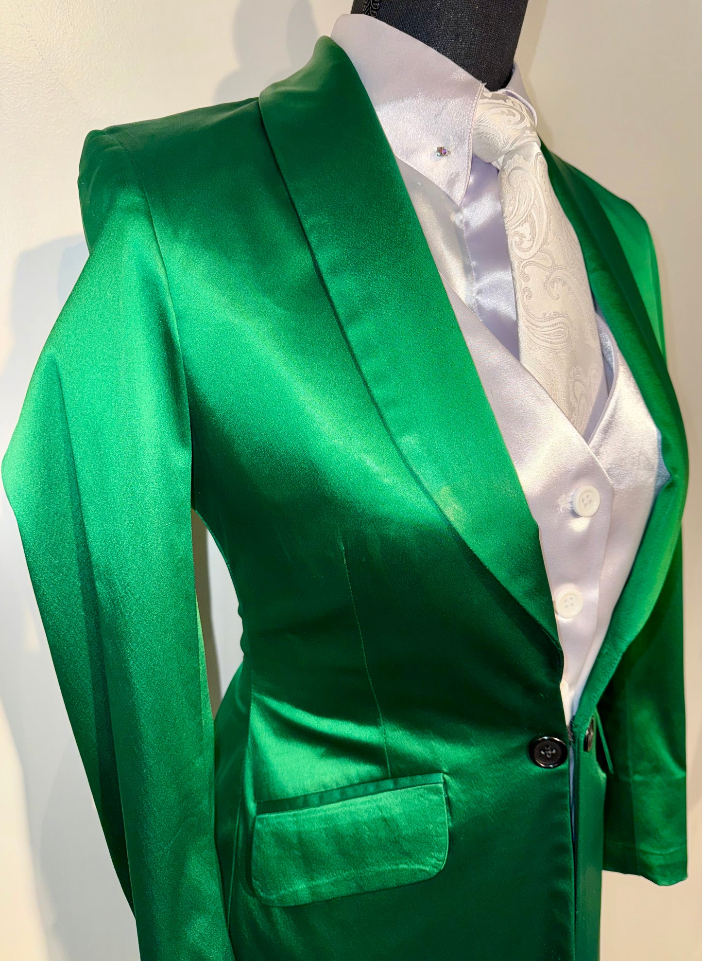 Hawkewood, Green Silk Day Coat
