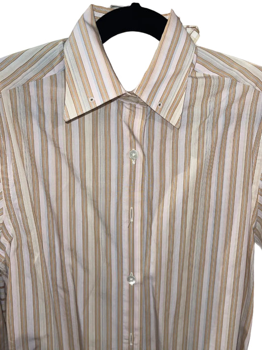 C'est y'Apre, Pink and Taupe Stripe Shirt