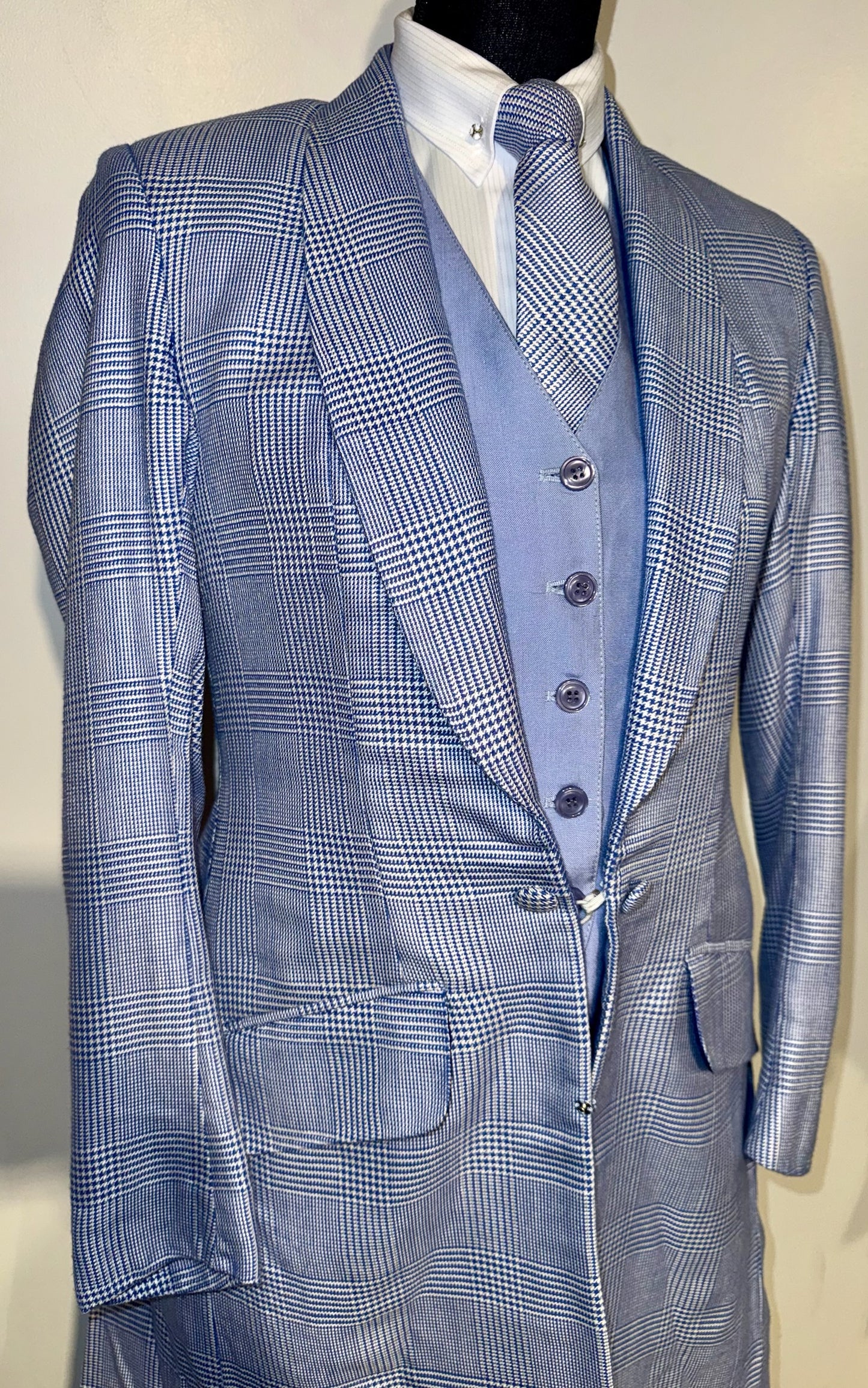 Marsha De Arriaga, Blue Plaid Day Coat