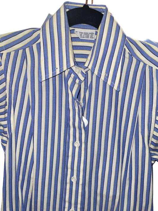 Custom, Blue And White Stripe Girls Shirt