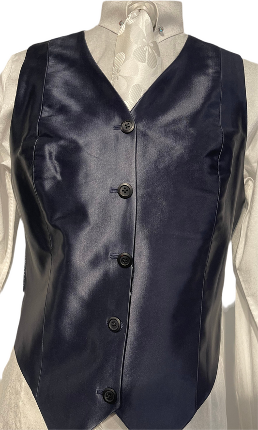 Ladies, Navy, Silk Vest