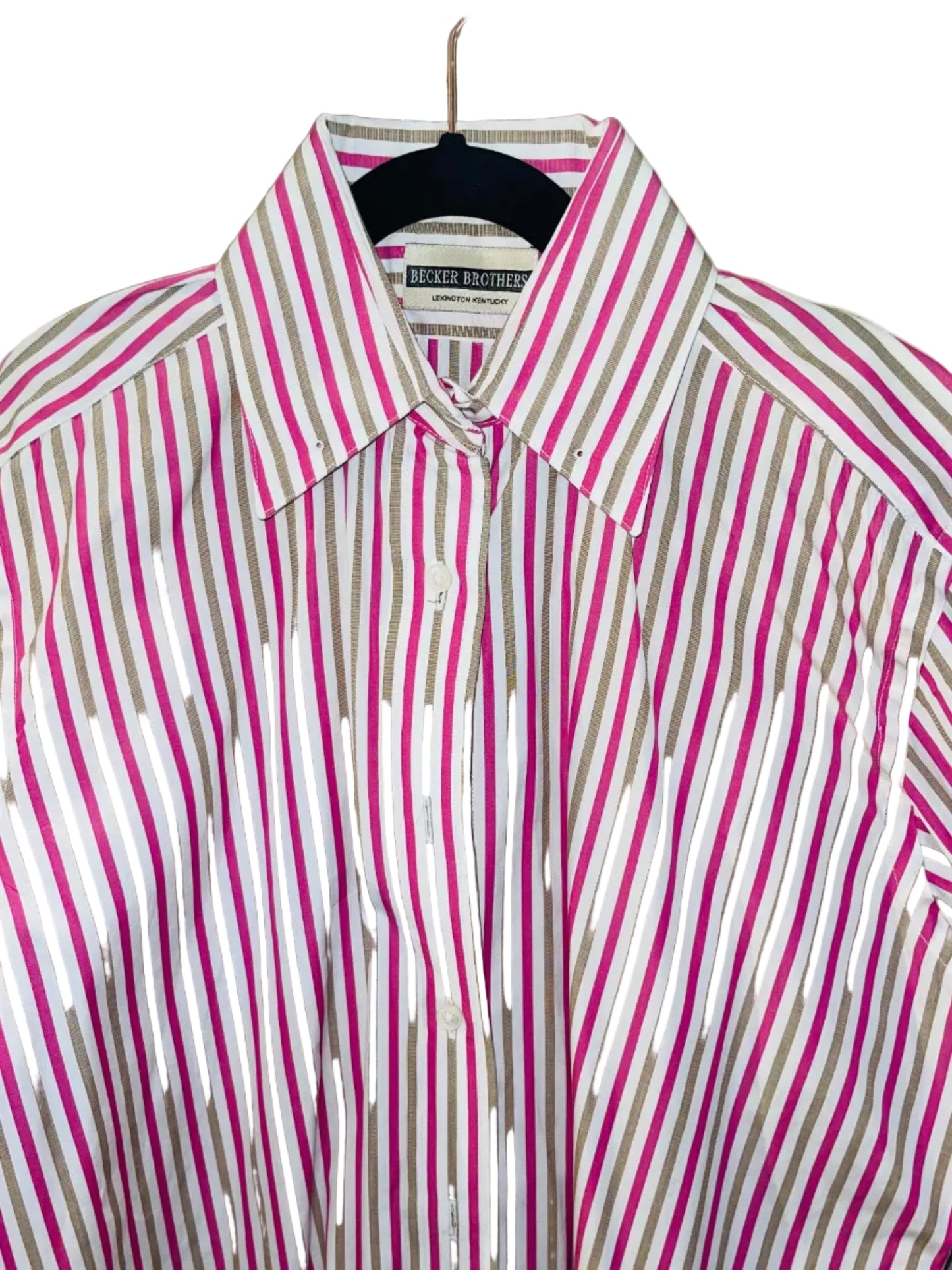 Becker Brothers, Pink and Brown Stripe Shirt