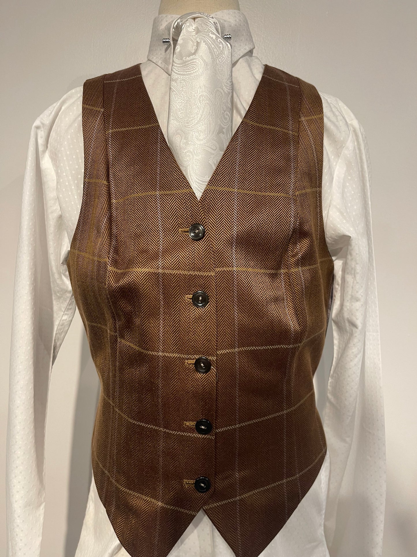 Hawkewood Brown Herringbone w/ Purple Stripe Vest