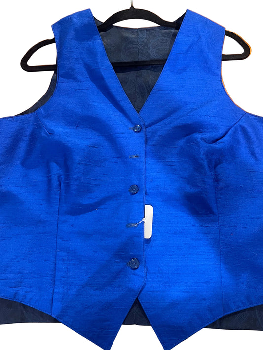 BRB, Blue Raw Silk Vest