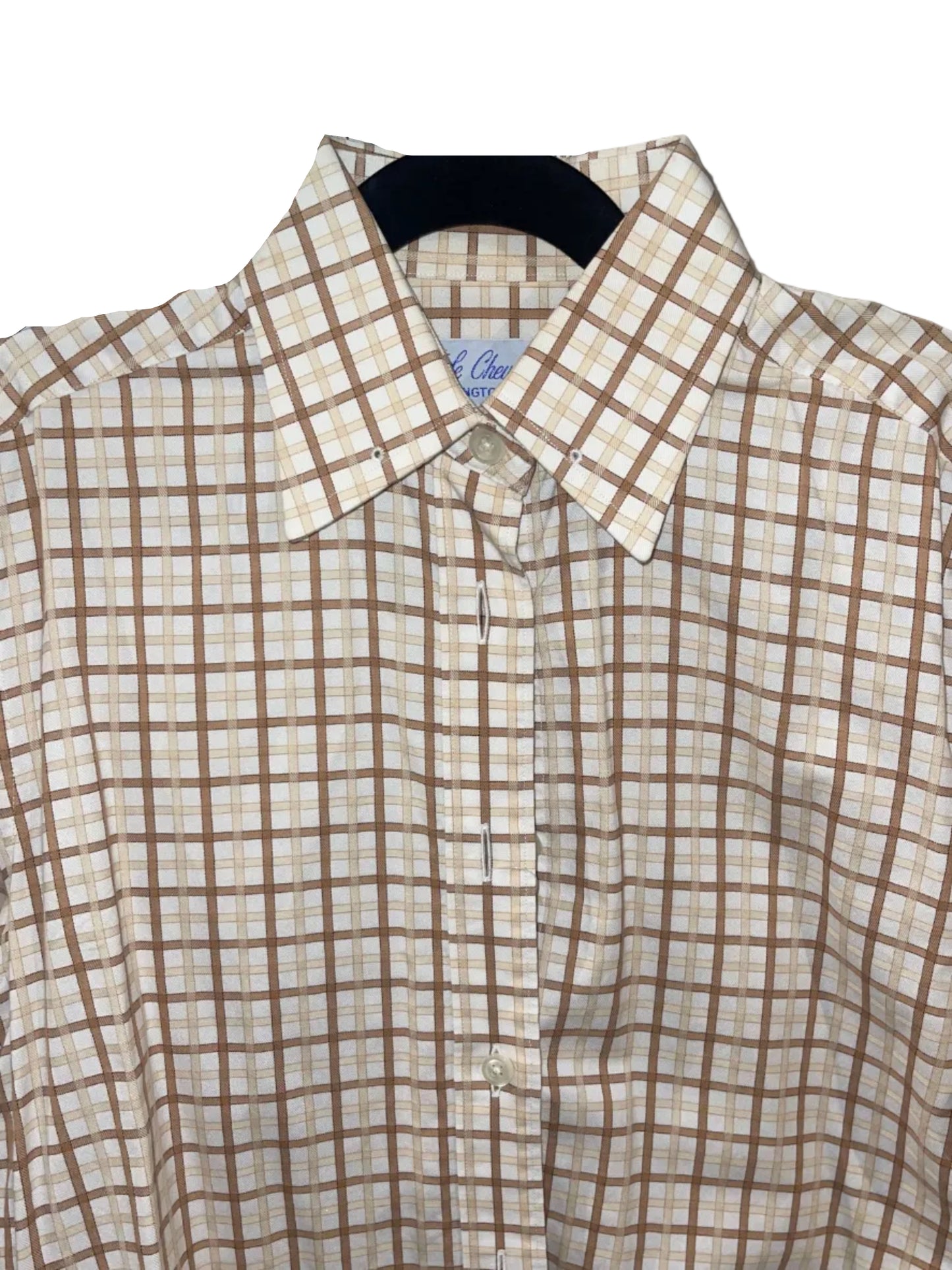 Le Cheval, Brown and Tan Plaid Shirt