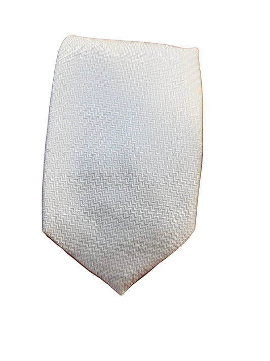 White Herringbone Tie