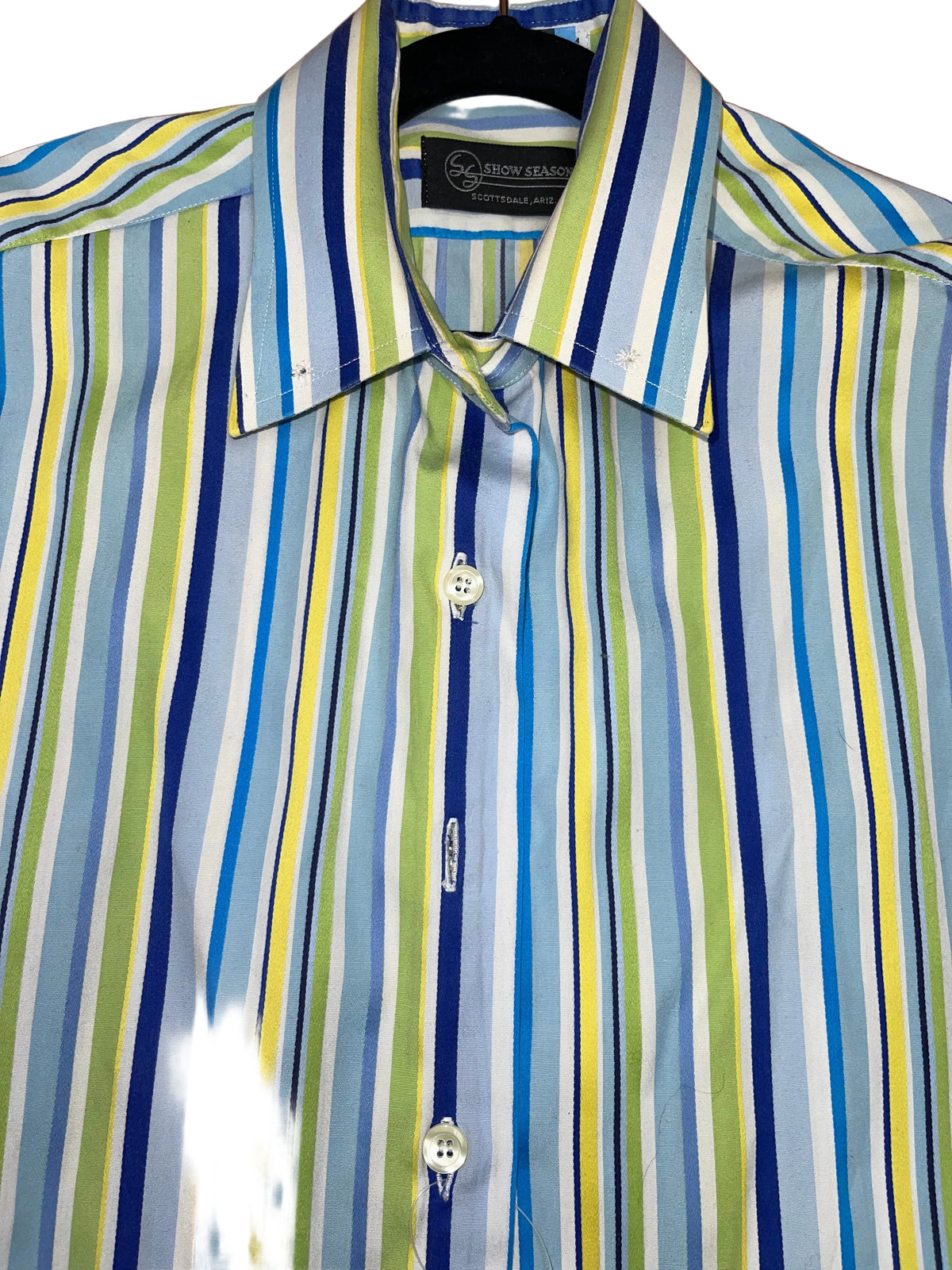 Show Season, Sleeveless Blue Stripe Shirt