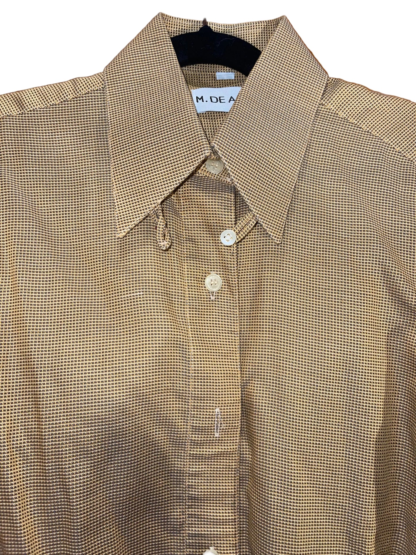 Marsha De Arriaga, Gold and Blue Shirt