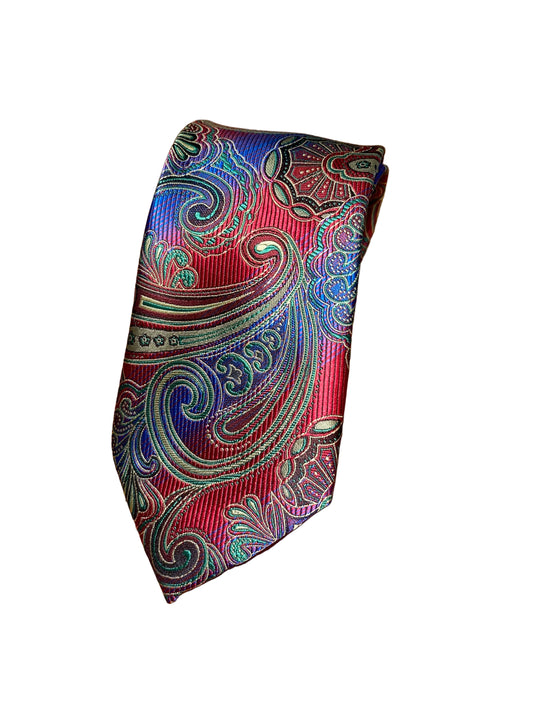 Red and Blue Paisley Tie
