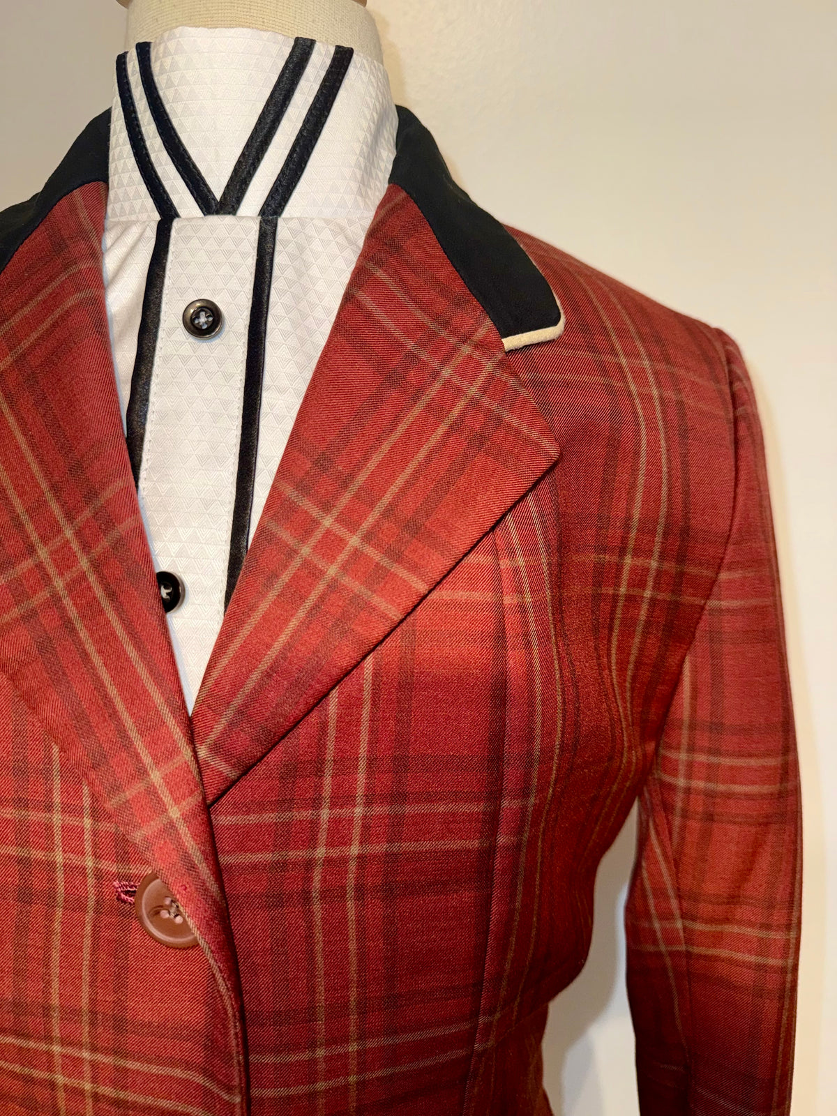Marsha De Arriaga, Custom Plaid Hunt Coat