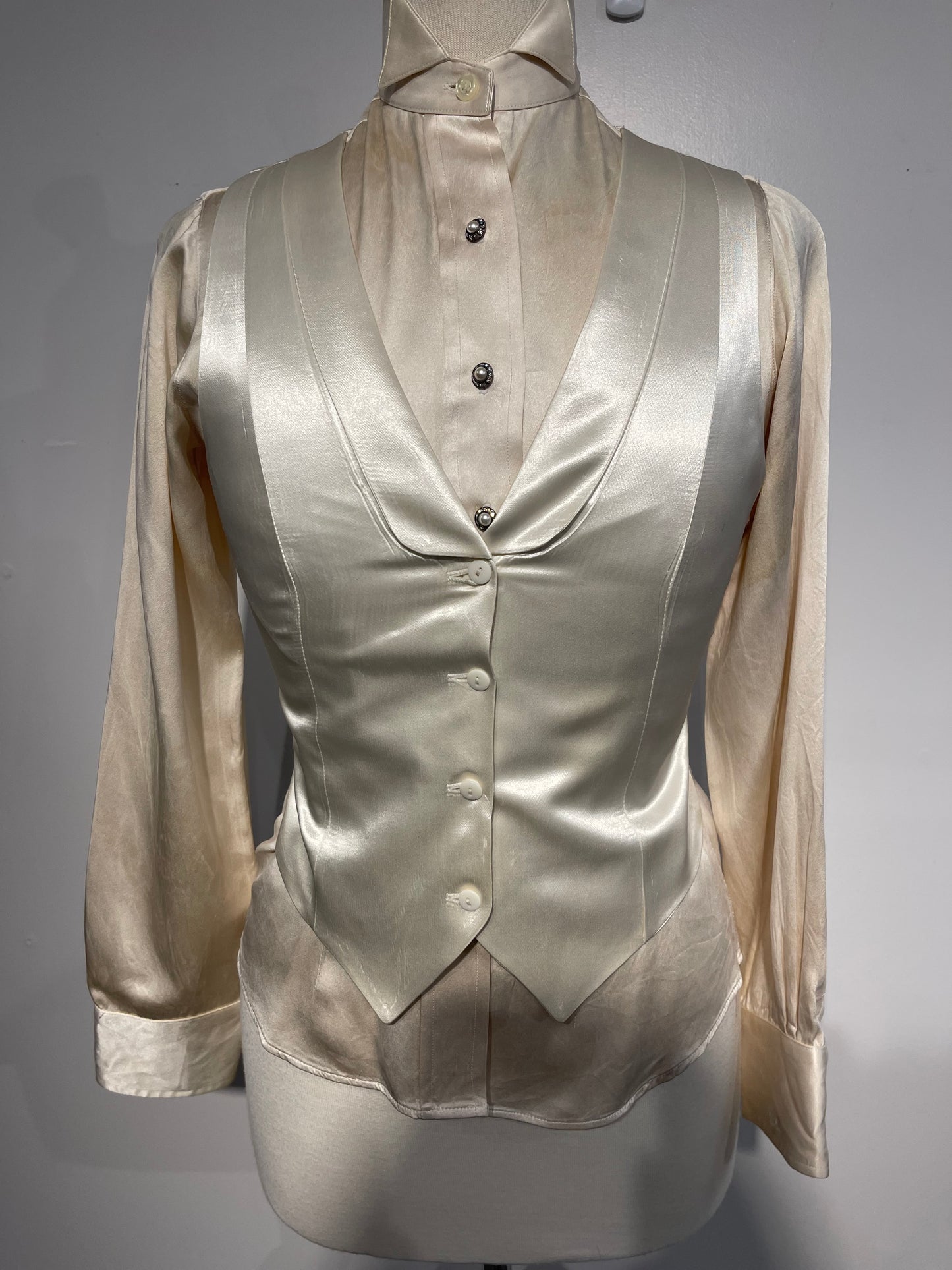 Custom Cream Silk Formal Vest