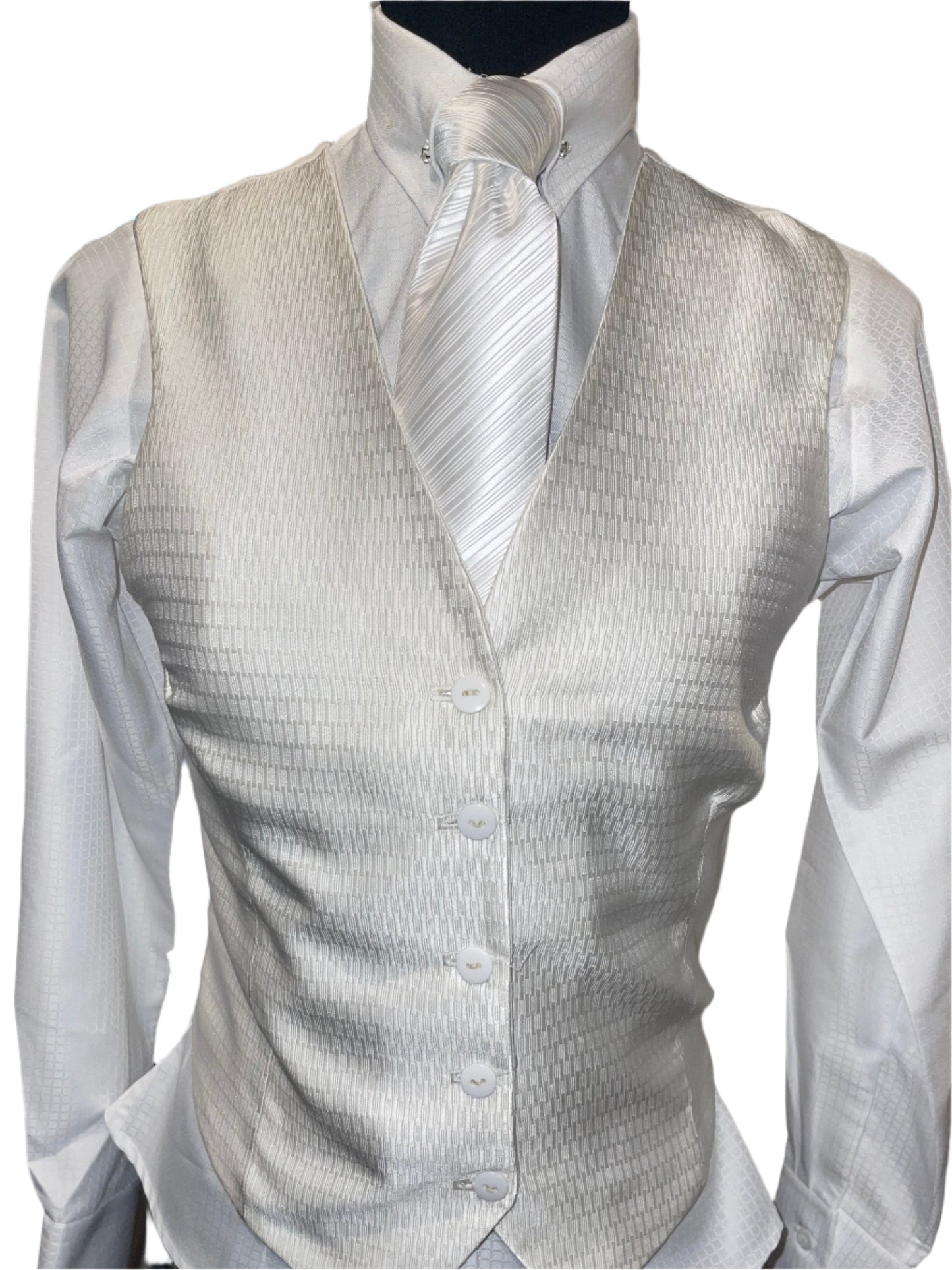 Custom, White Ladies Show Vest