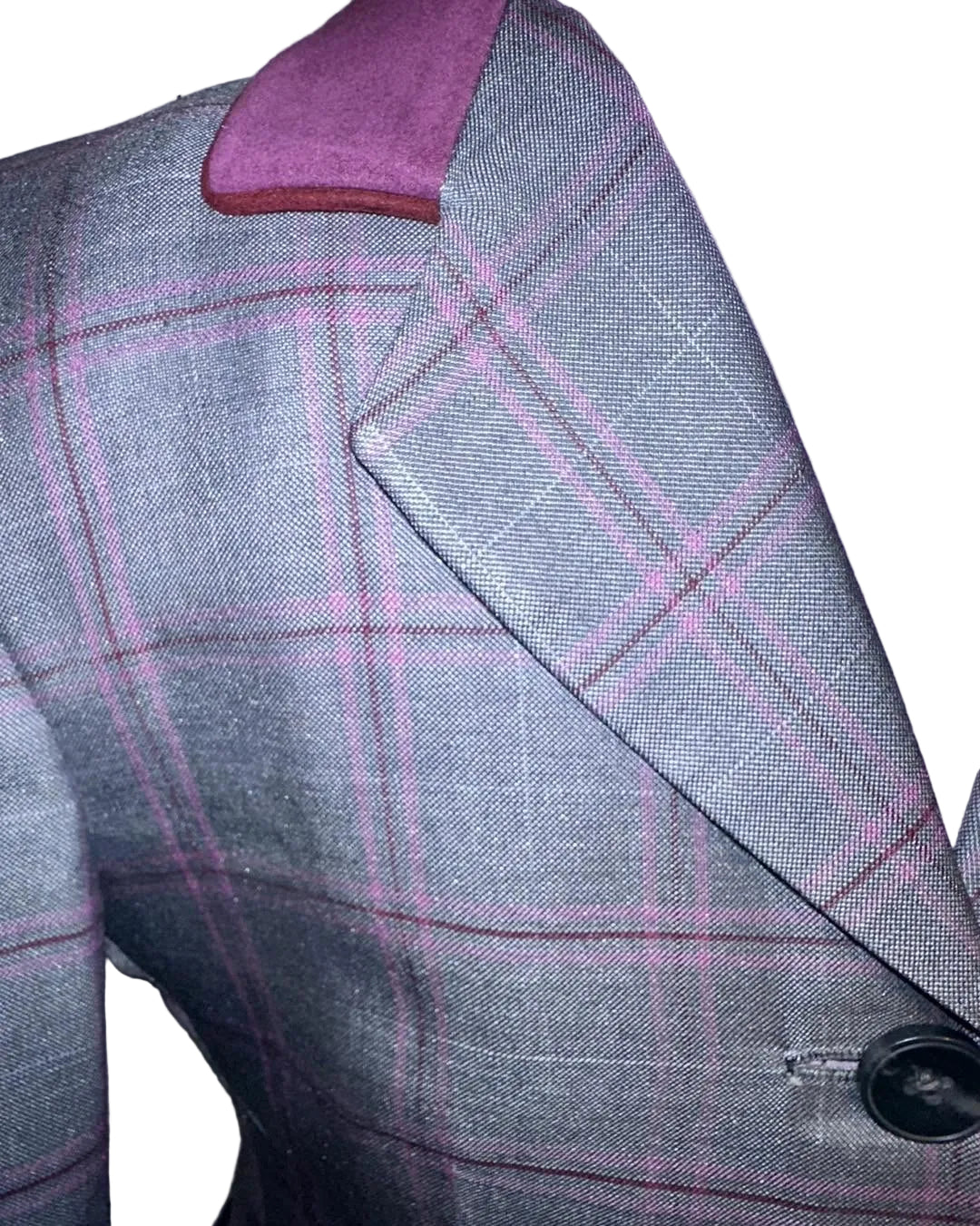 Marsha De Arriaga, Kids Grey Plaid Hunt Coat