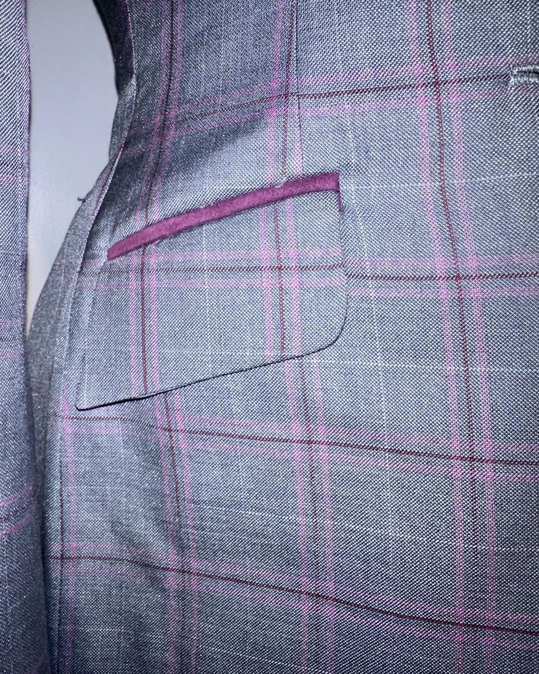Marsha De Arriaga, Kids Grey Plaid Hunt Coat