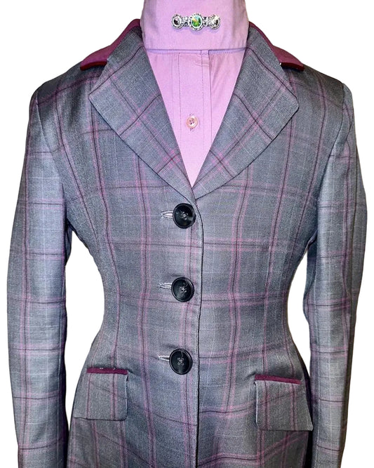 Marsha De Arriaga, Kids Grey Plaid Hunt Coat
