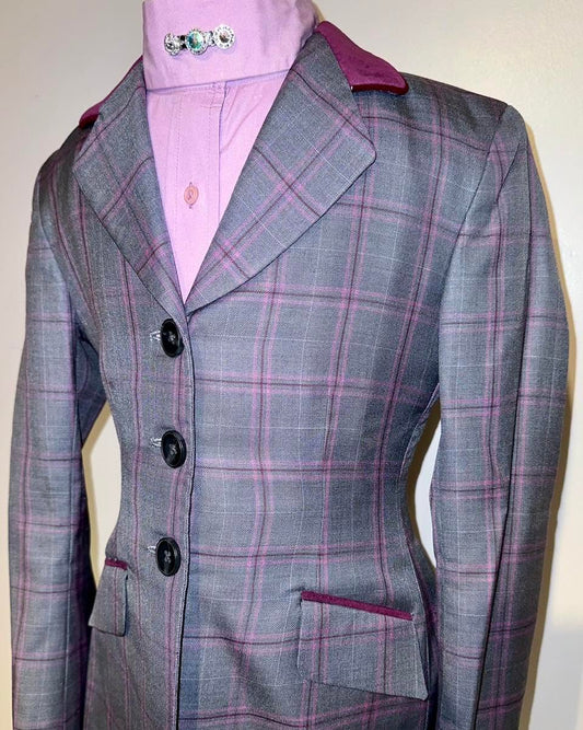 Marsha De Arriaga, Kids Grey Plaid Hunt Coat
