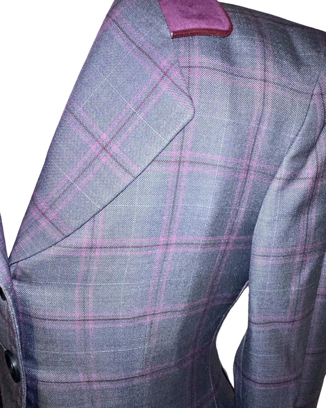 Marsha De Arriaga, Kids Grey Plaid Hunt Coat