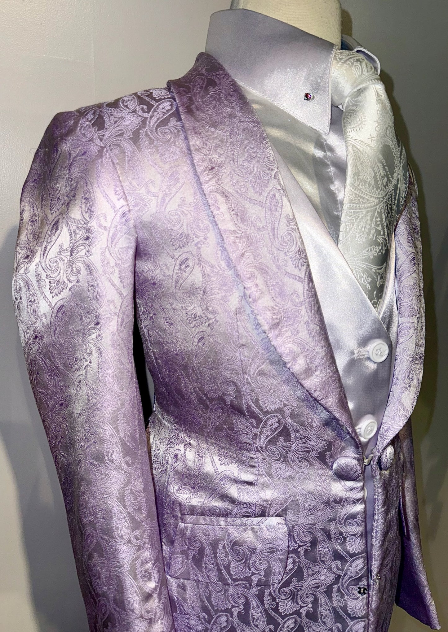 Marsha De Arriaga, Girls Purple Paisley Day Coat