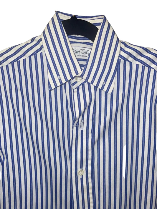 Carl Meyers, White with Blue Stripe Shirt