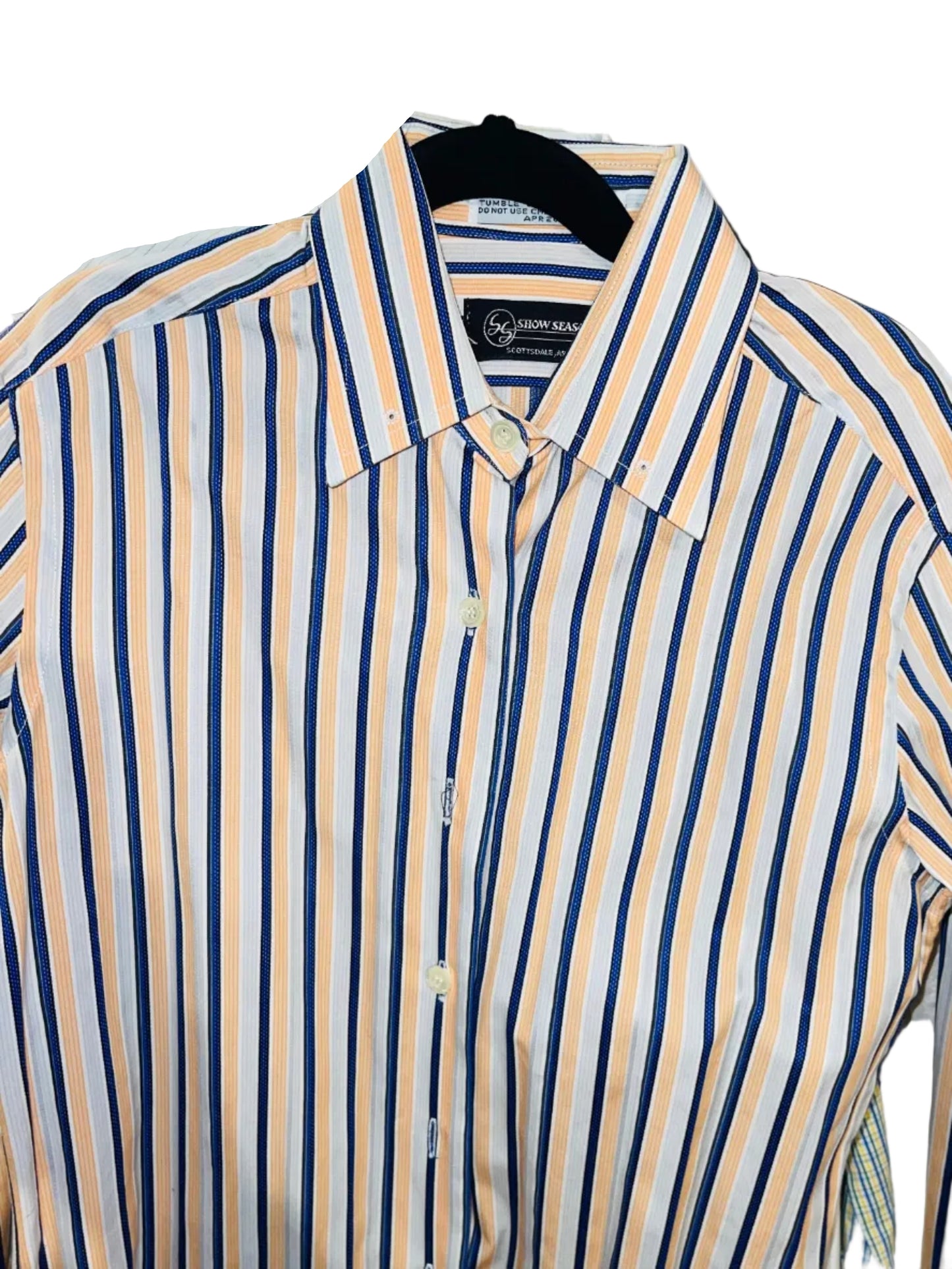 Show Season, Peach and Blue Stripe Shirt
