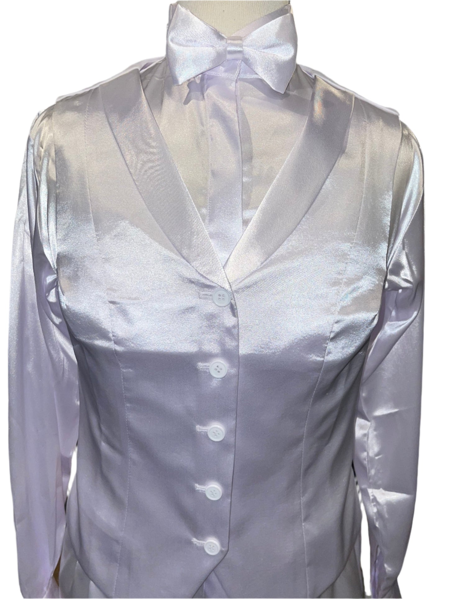 Ladies MTC Formal Vest Silk White 8