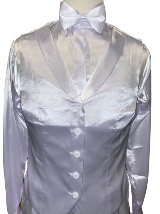 Ladies MTC Formal Vest Silk White 8