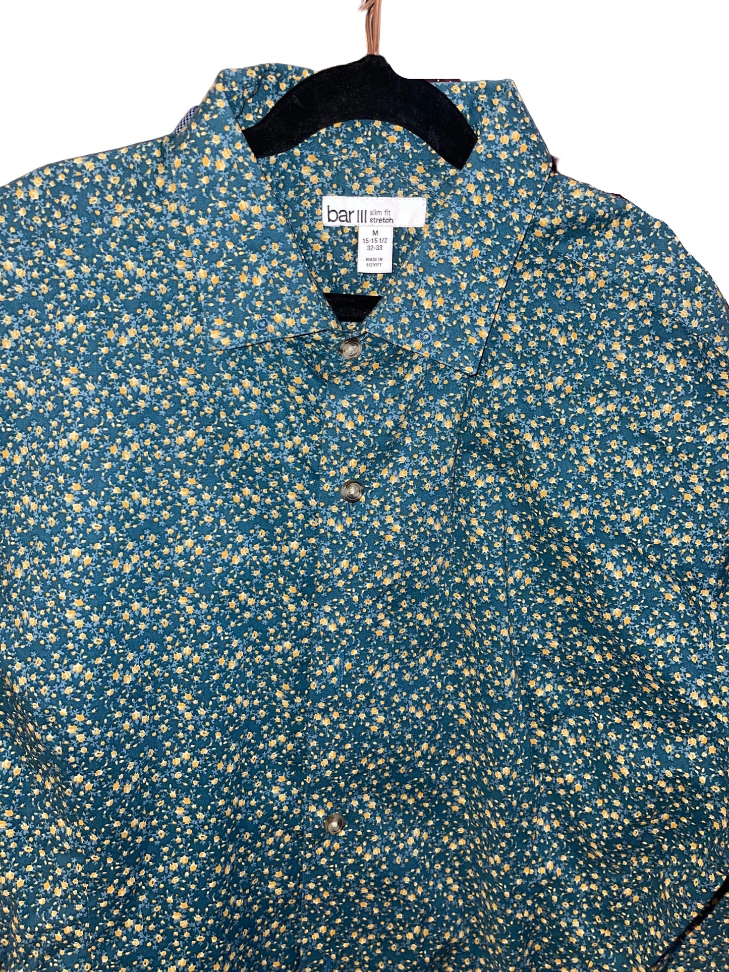 Ladies, Teal and Yellow Floral Shirt