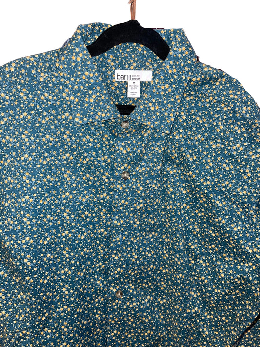 Ladies, Teal and Yellow Floral Shirt