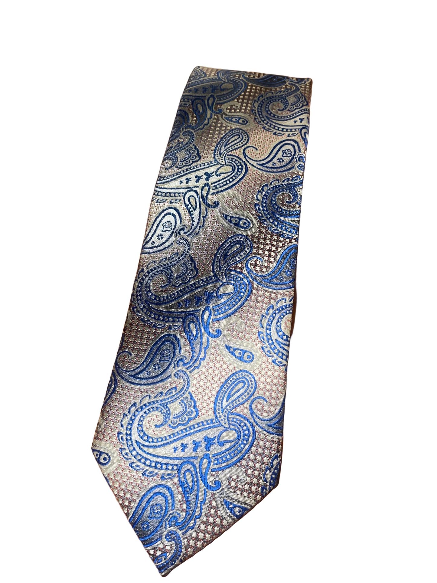 Gold and Blue Paisley Tie