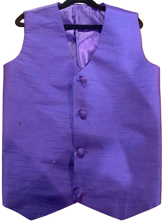 Custom, Purple Raw Silk Vest