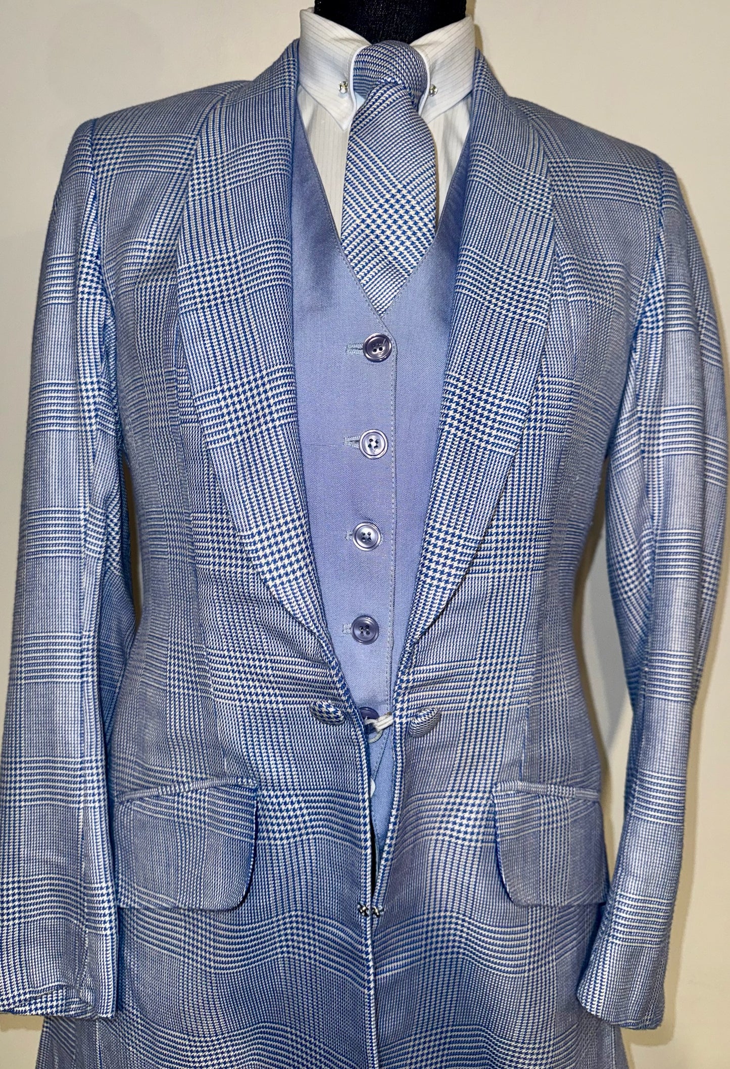 Marsha De Arriaga, Blue Plaid Day Coat