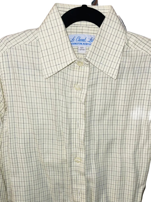Le Cheval, Green with Navy Windowpane Shirt