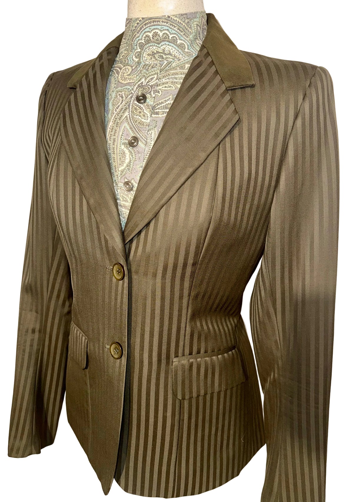 Marsha De Arriaga, Ladies Olive Brown Hunt Coat