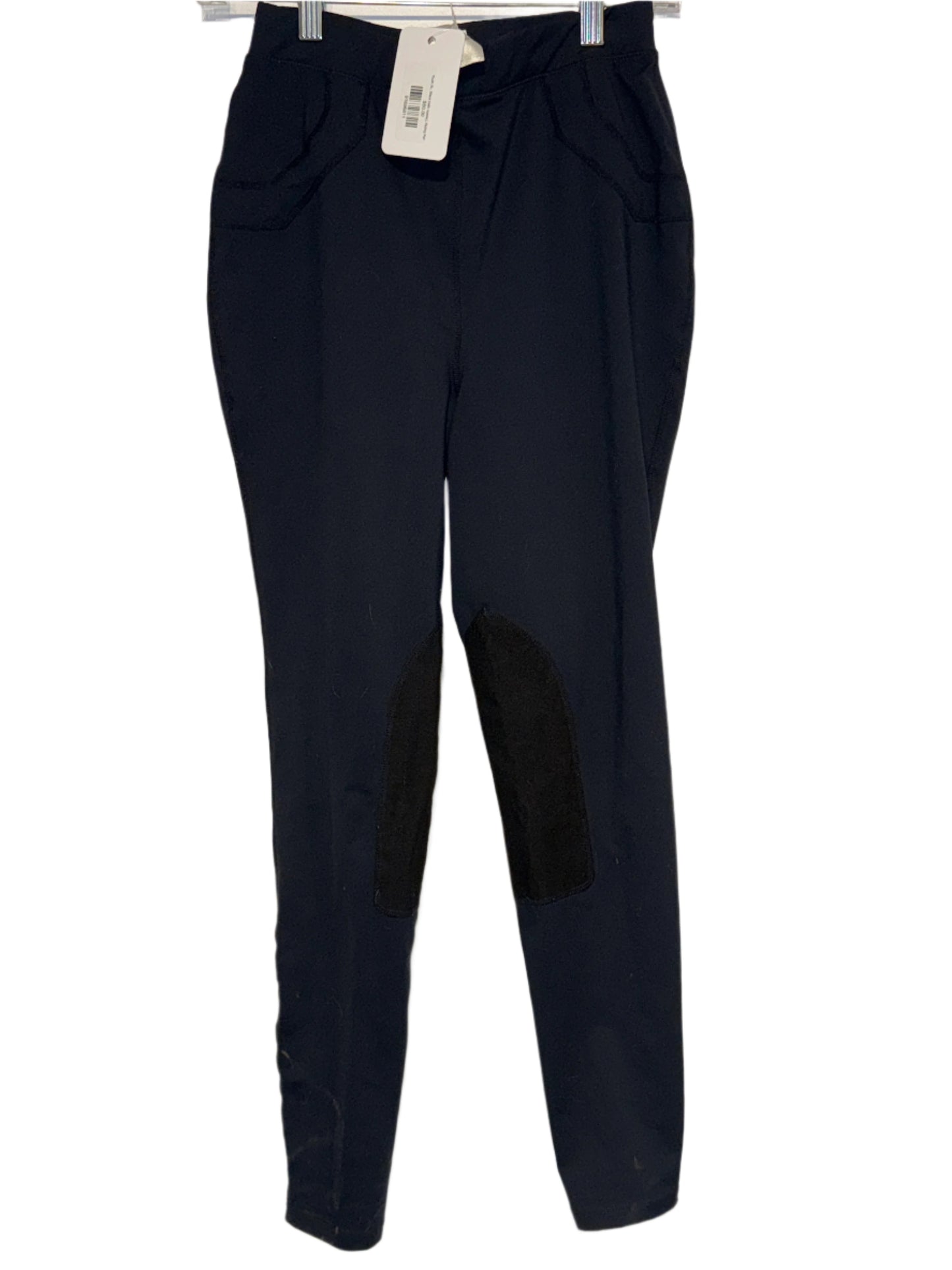 Youth XL, Black (with suede), Riding Pants