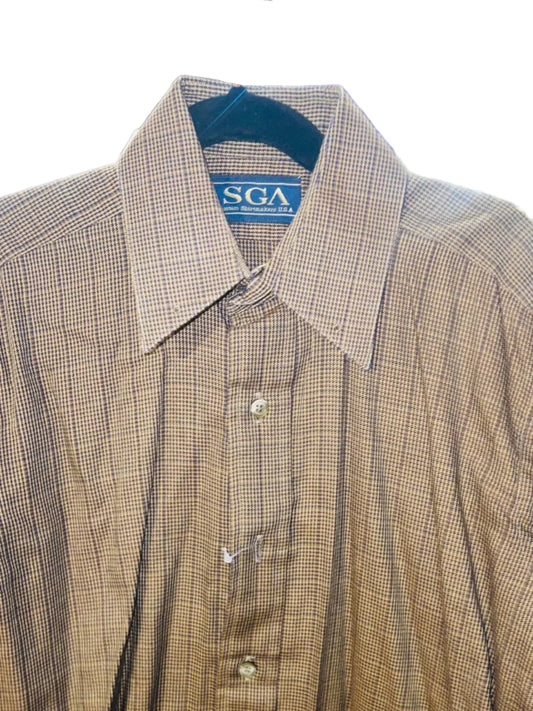 SGA Brown and Navy Houndstooth Shirt