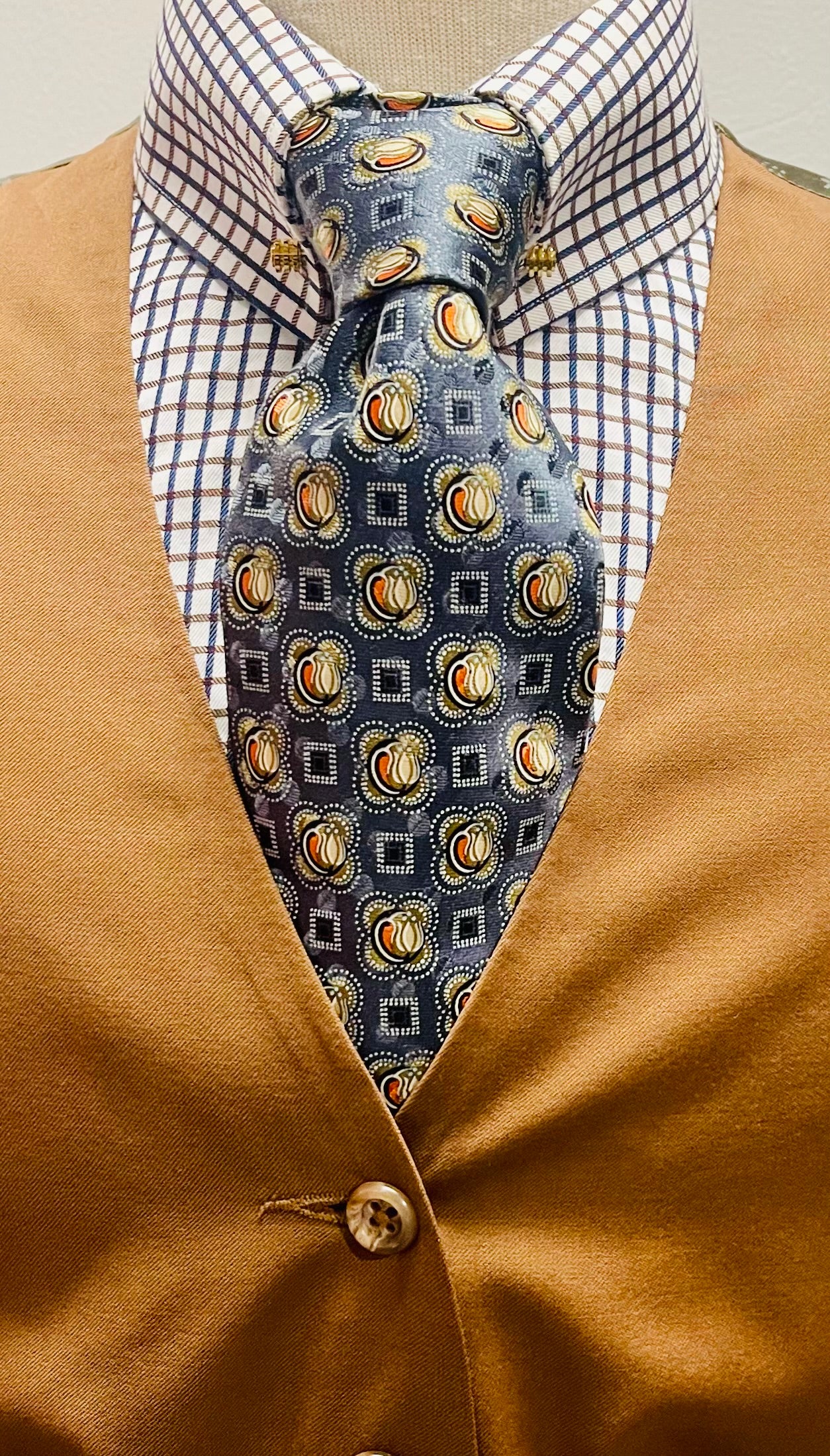 Blue Geometric Tie