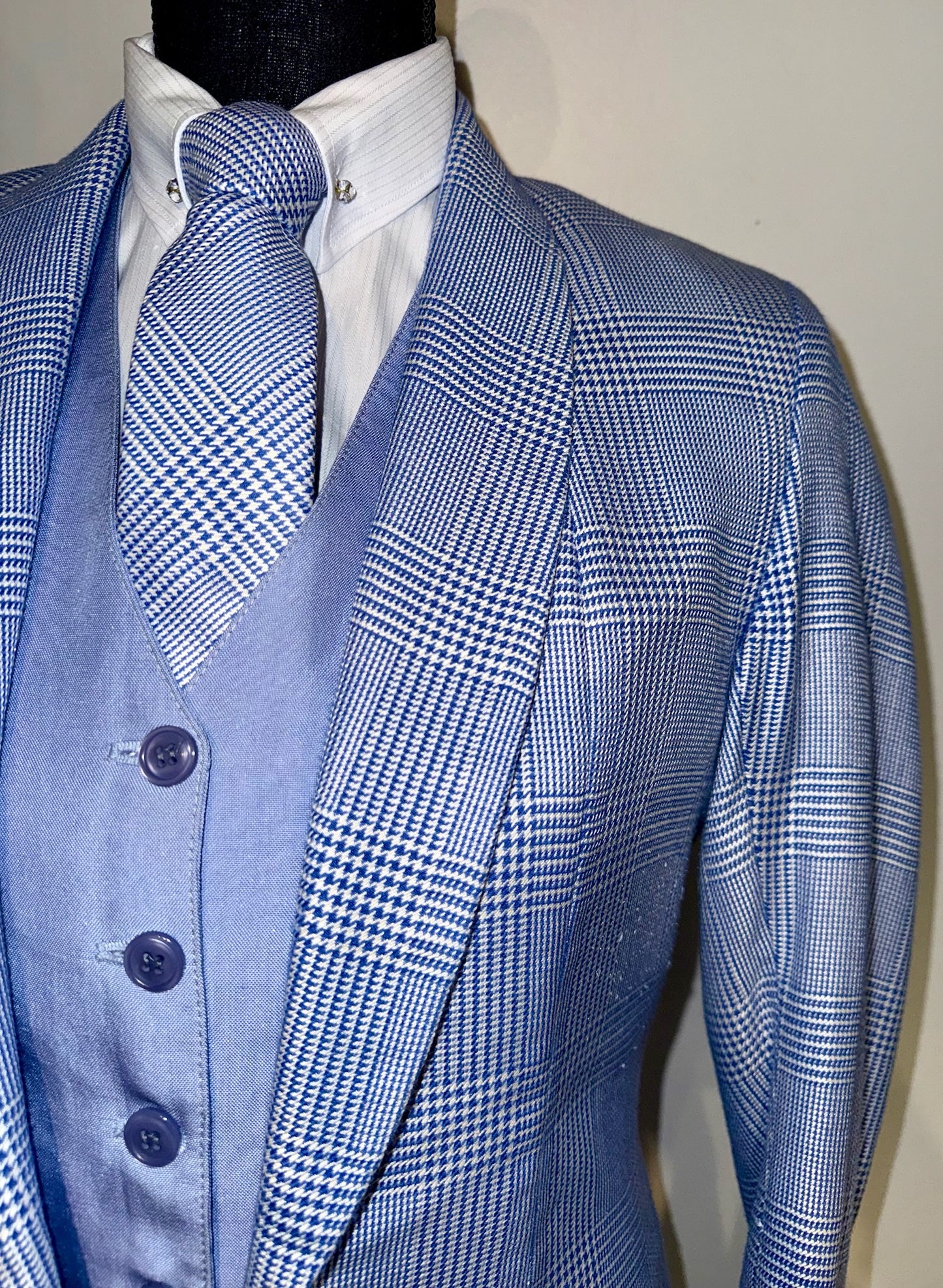 Marsha De Arriaga, Blue Plaid Day Coat
