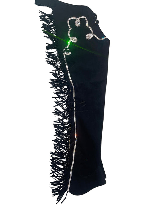 Custom, Black Detailed Chaps Ladies Medium