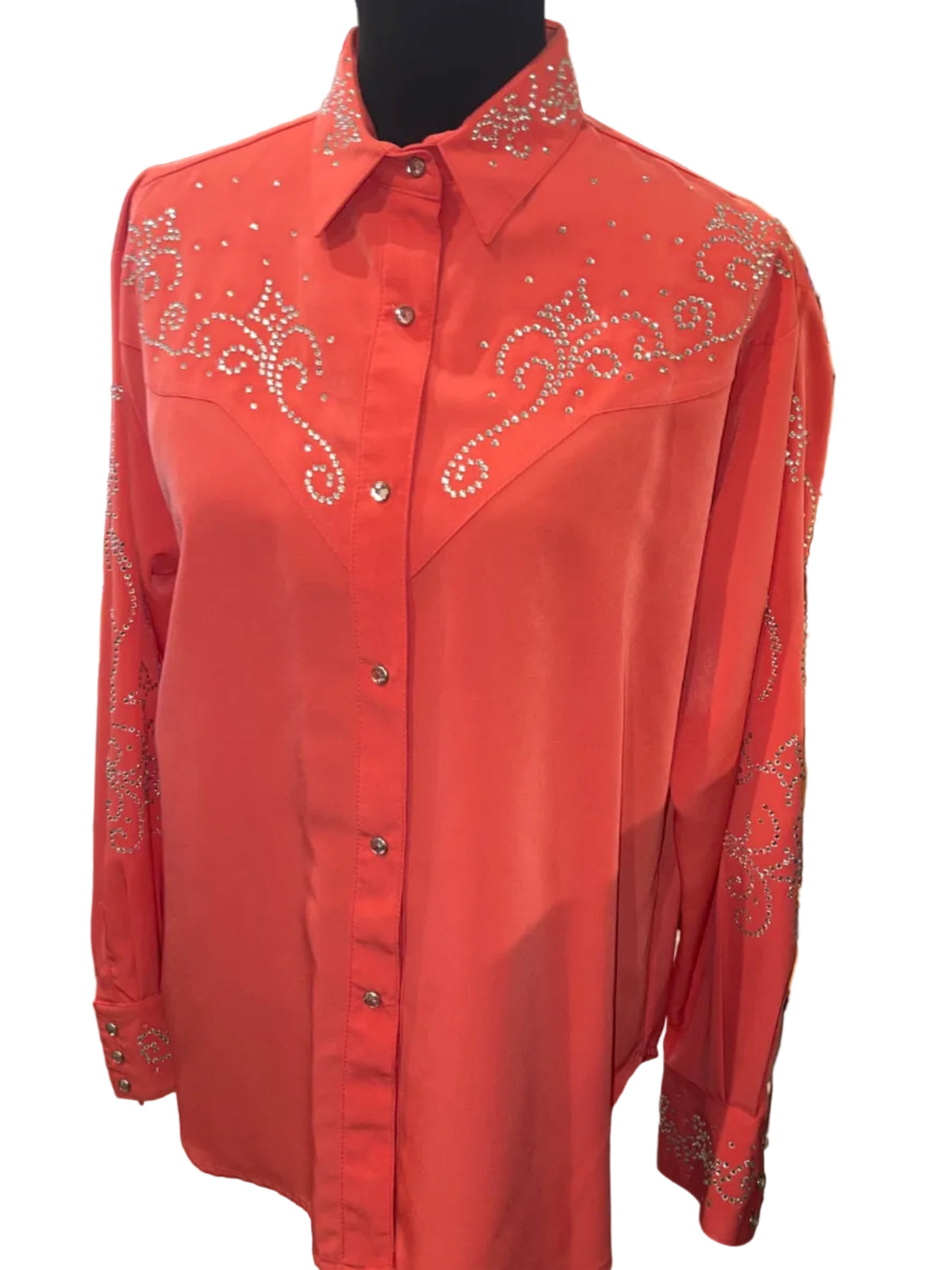 Rods, Ladies L Coral Western Top