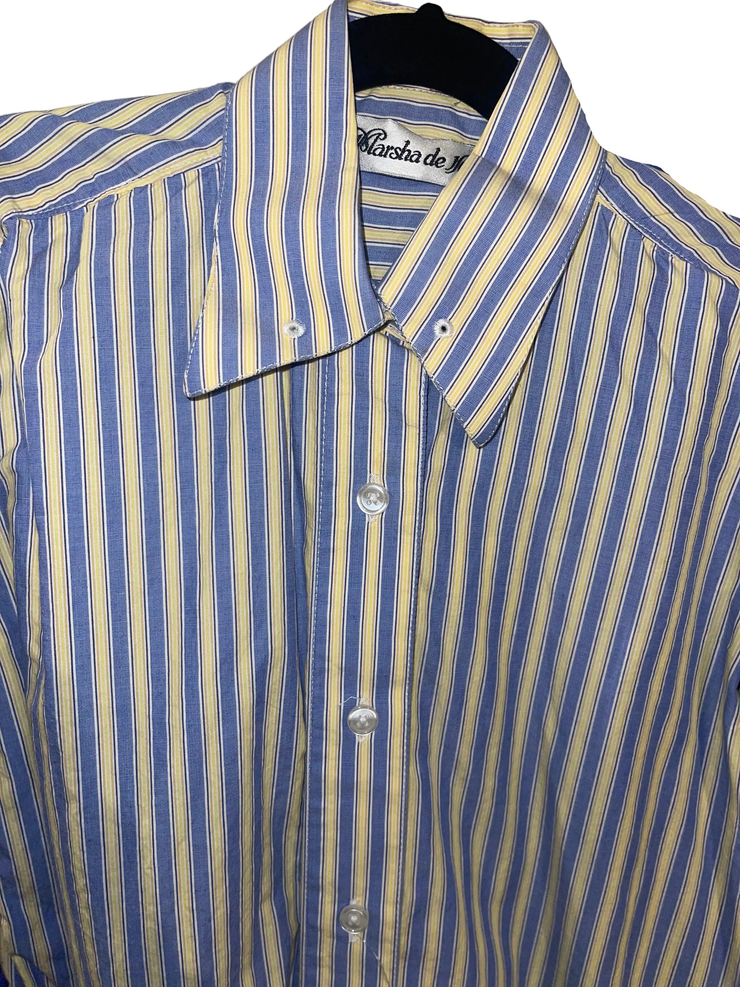 Marsha De Arriaga, Blue And Yellow Stripe Shirt