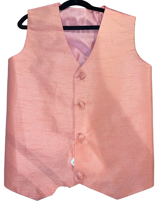 Custom, Peach Raw Silk Vest