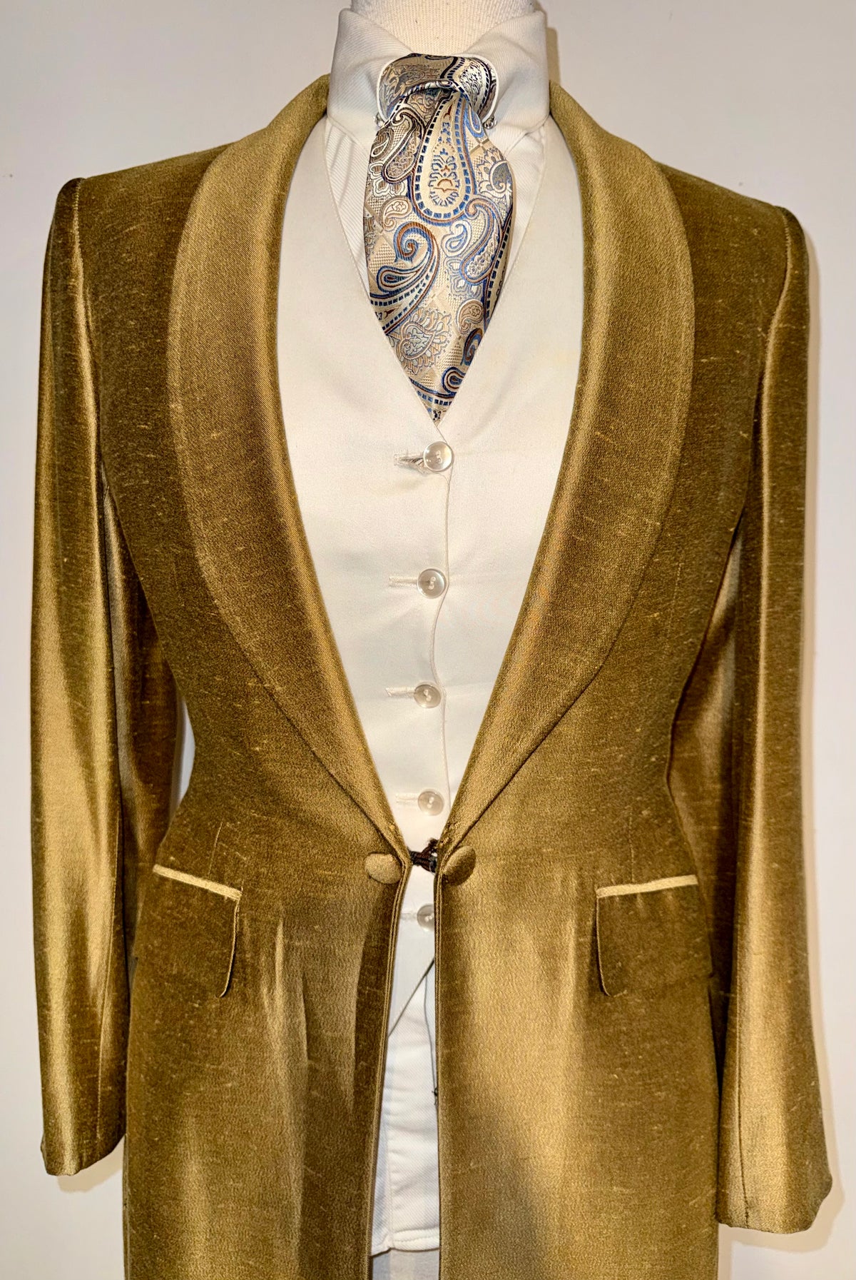 Custom, Gold Silk Day Coat