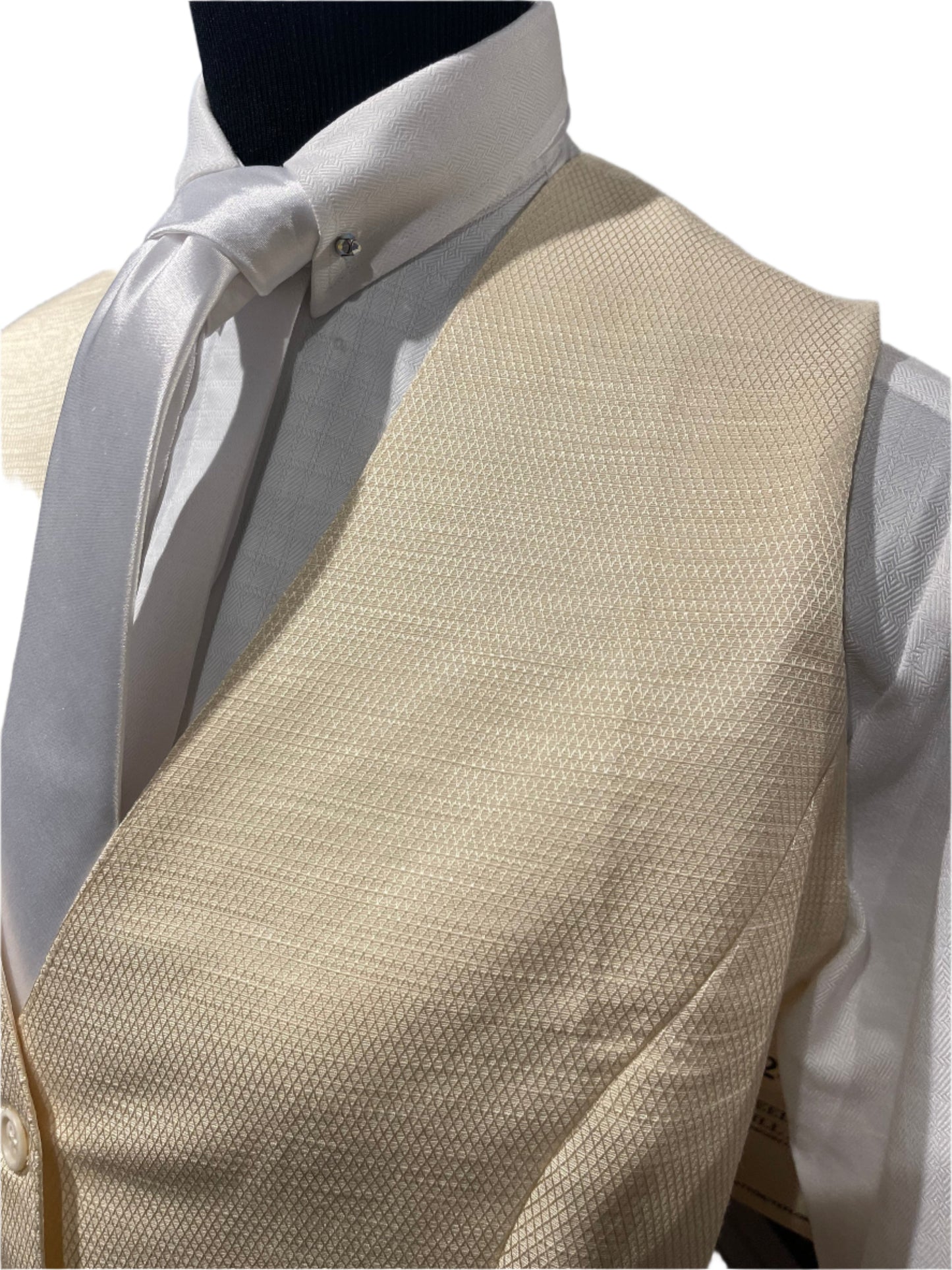 Cream Lattice Patterned Vest