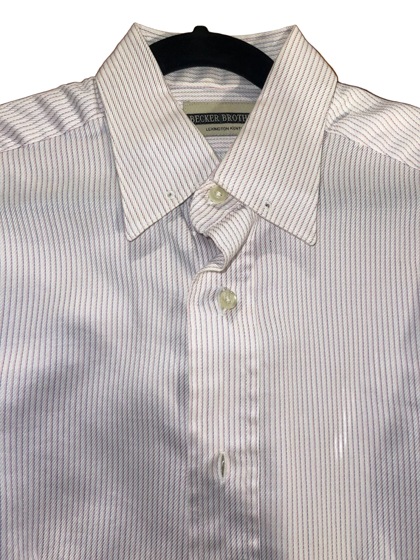 Becker Brother, Pink and Purple Stripe Shirt