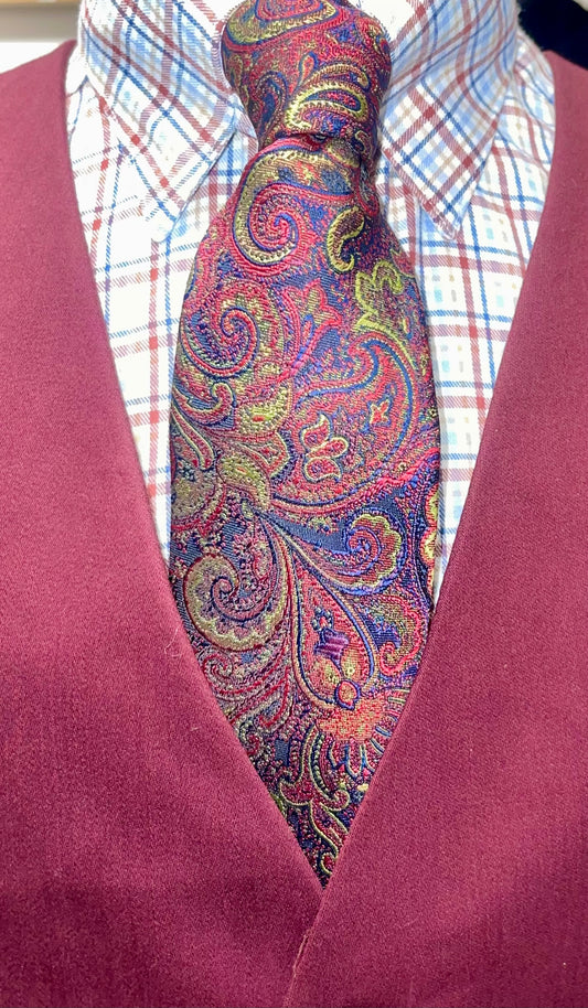 Burgundy Paisley Tie