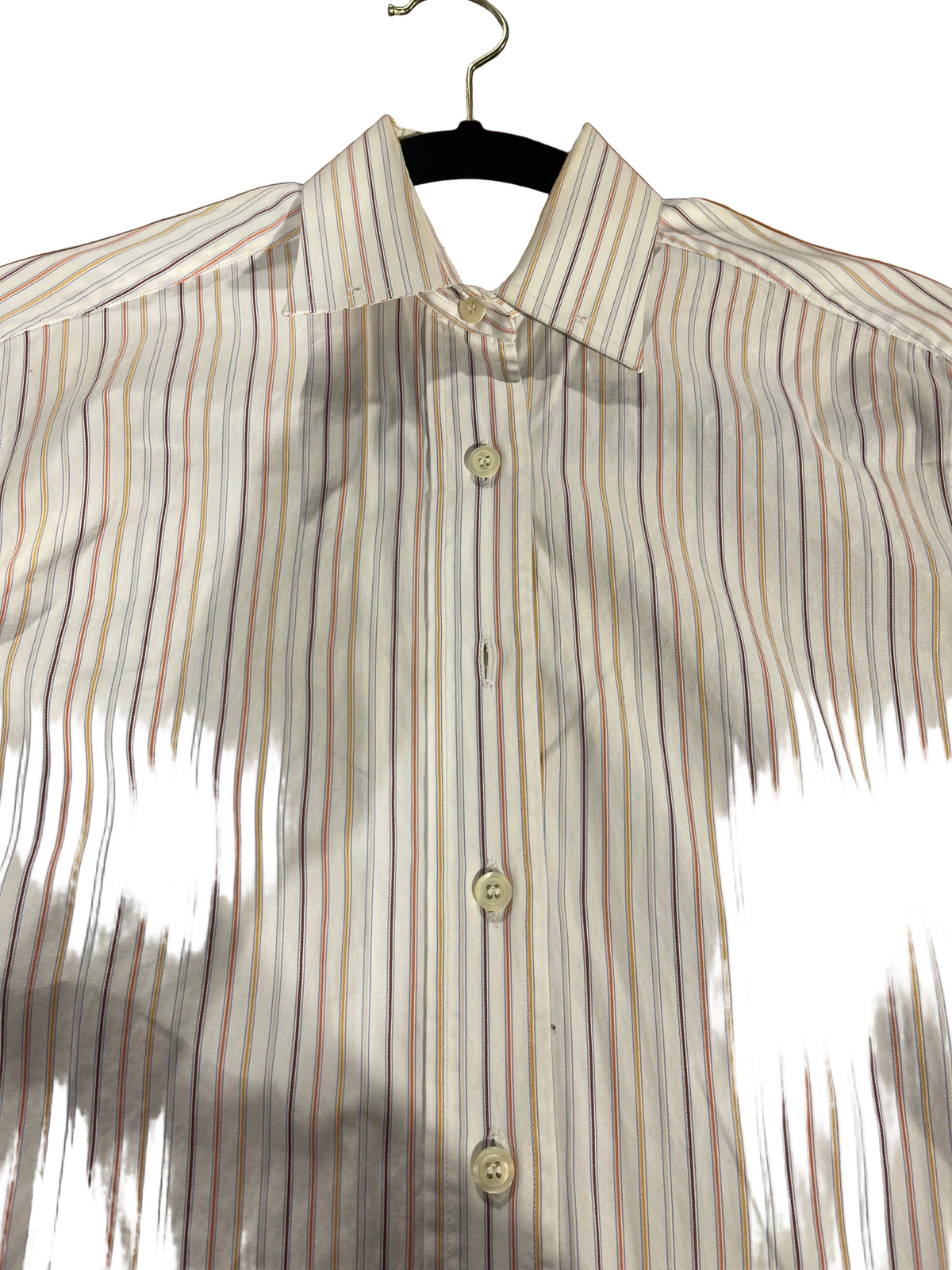 LE Cheval, White and Orange Stripe Shirt